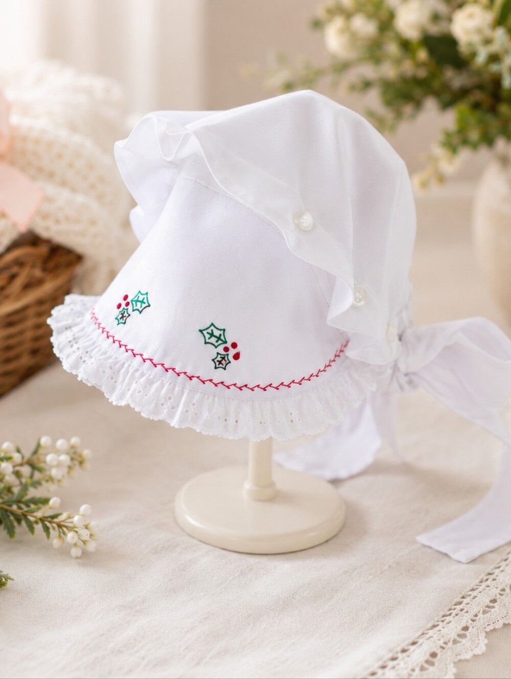 NWT The Beaufort Bonnet Company Bellefaire Bonnet Worth Ave White Holly Size S